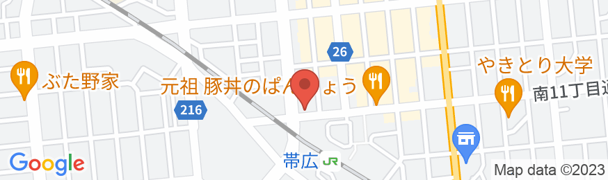 天然モール温泉 ホテルルートイン帯広駅前の地図