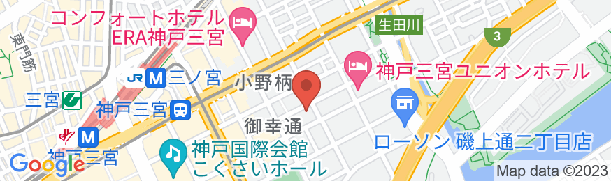 グリーンリッチホテル神戸三宮 人工温泉・二股湯の華の地図