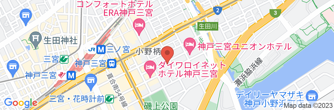 グリーンリッチホテル神戸三宮 人工温泉・二股湯の華の地図