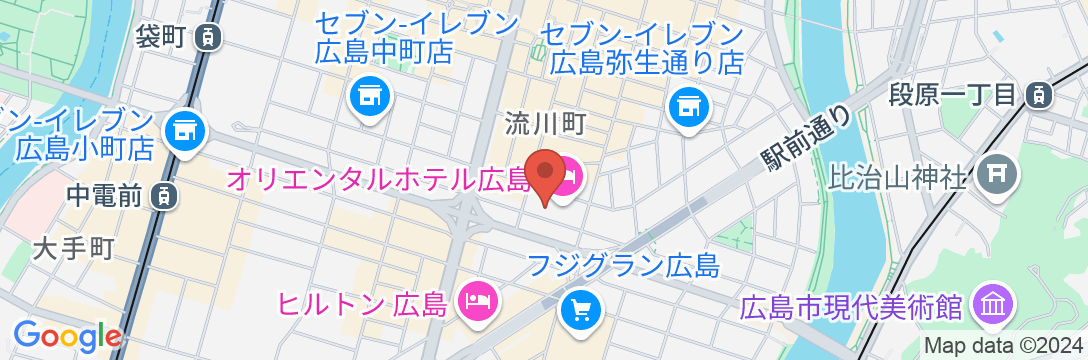 b hotel 広島平和大通りの地図