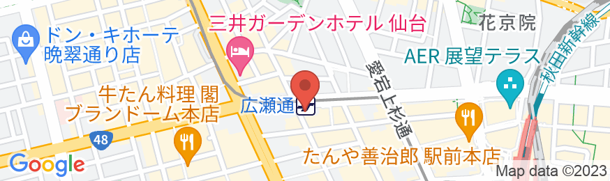 ドーミーインEXPRESS仙台広瀬通(ドーミーイン・御宿野乃 ホテルズグループ)の地図