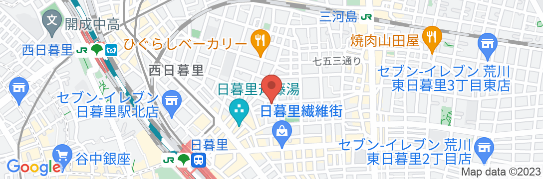 Hotel Yoosuu日暮里の地図
