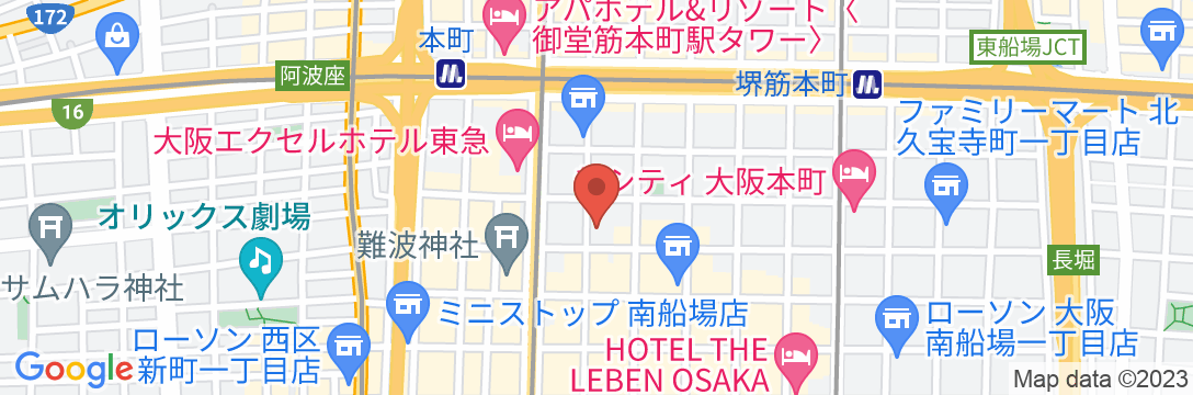 bnb+ Osaka Shinsaibashiの地図