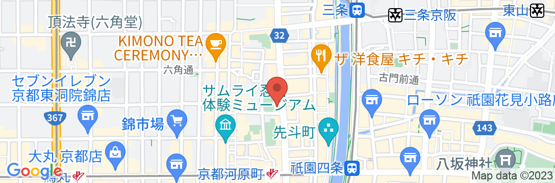 ホテルミュッセ京都四条河原町名鉄の地図