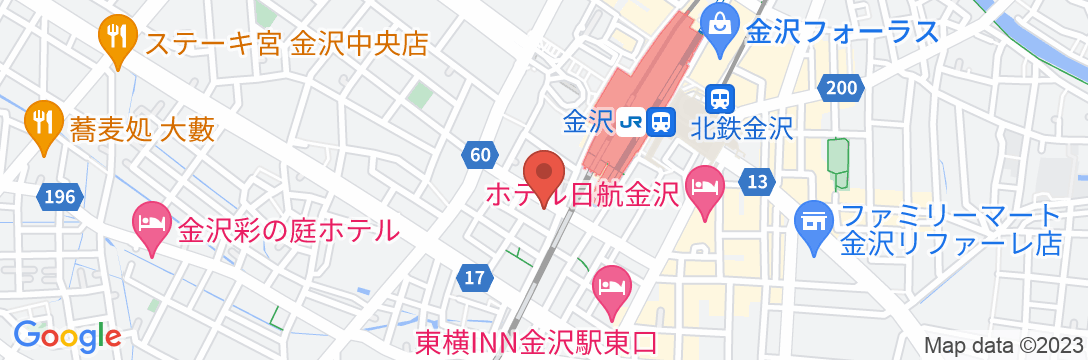 ダイワロイネットホテル金沢駅西口の地図