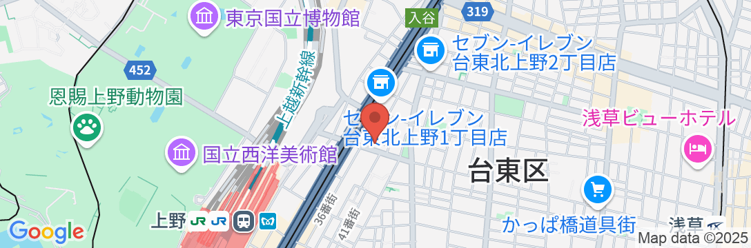 寅ホテル 北上野の地図
