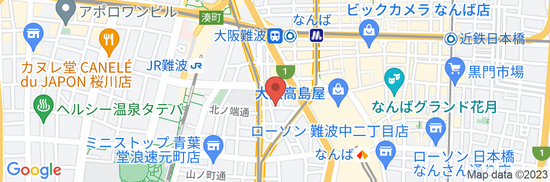 グリッズプレミアムホテル大阪なんばの地図
