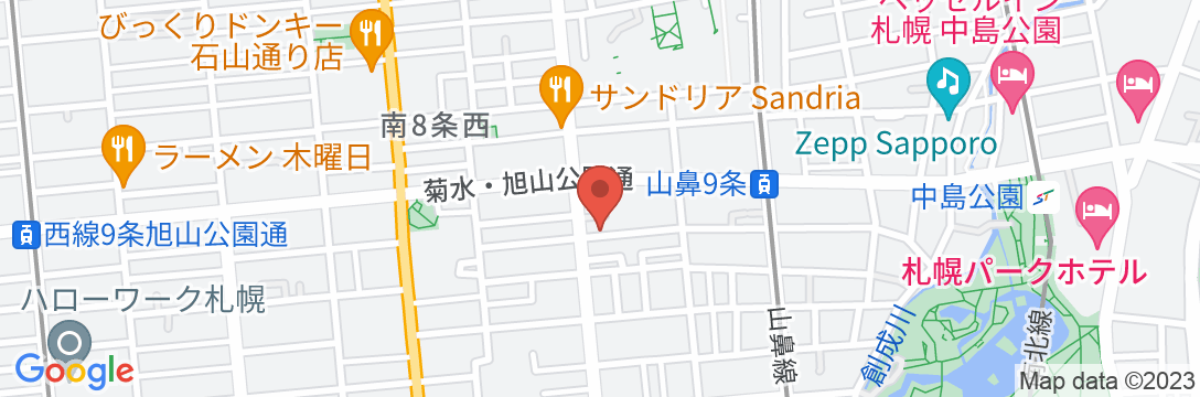山鼻温泉 屯田湯旅館の地図