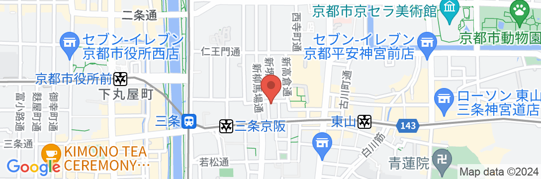 ホテルウィングインターナショナルプレミアム京都三条の地図