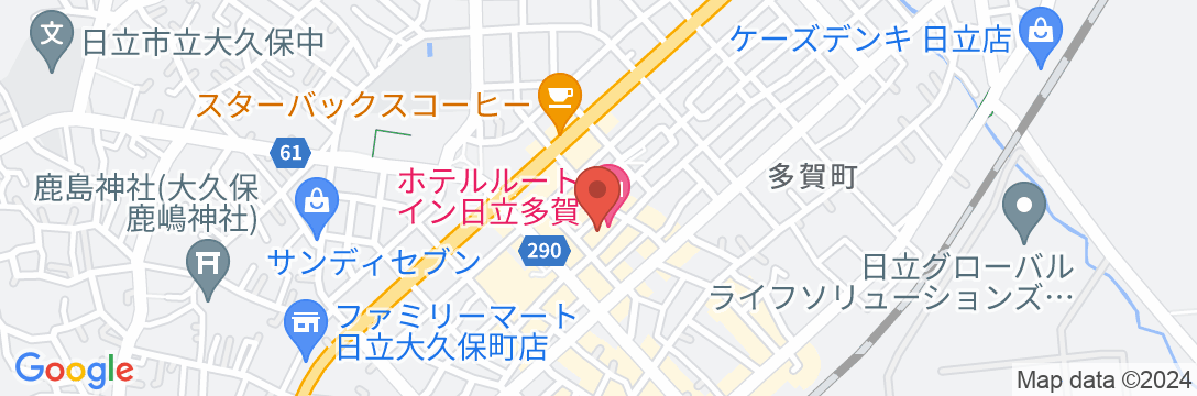 ホテルルートイン日立多賀の地図