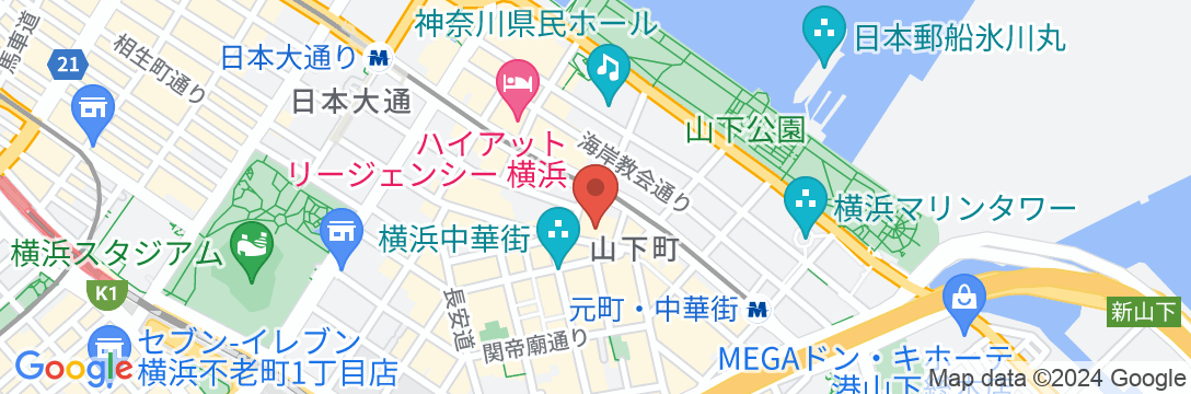 ローズホテル横浜の地図