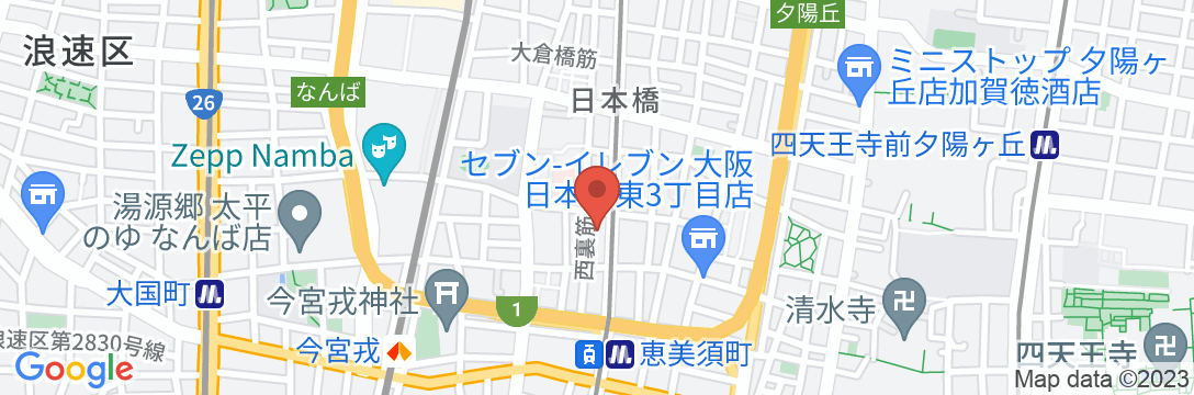 ランドーホテルなんば大阪スイーツの地図