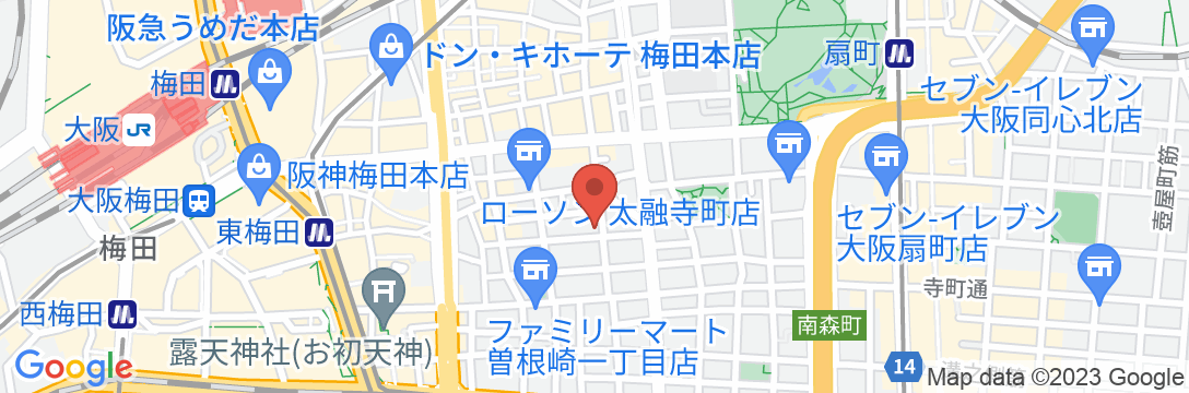 梅田ホリックホテルの地図