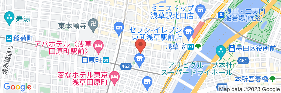 浅草雷門 竹乃宿の地図