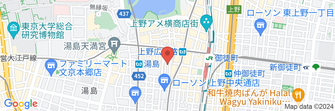 R&Bホテル上野広小路の地図