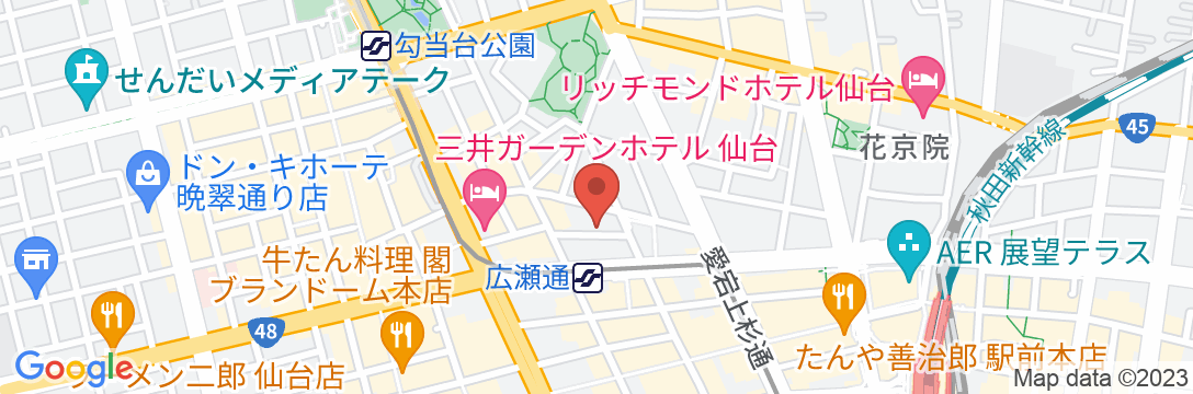 R&Bホテル仙台広瀬通駅前の地図