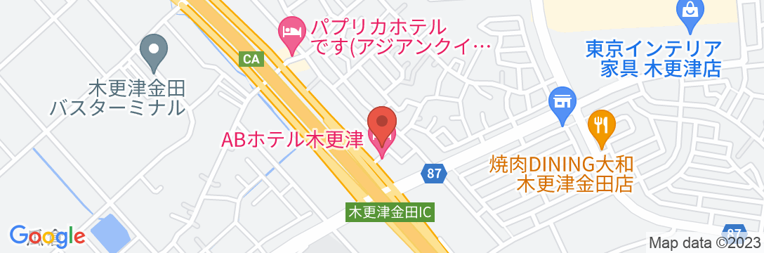ABホテル木更津の地図