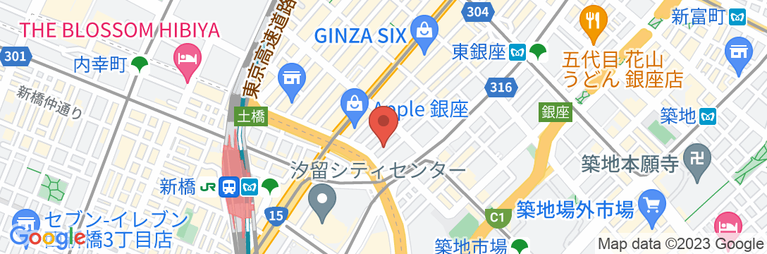 the b 銀座(ザビー ぎんざ)の地図