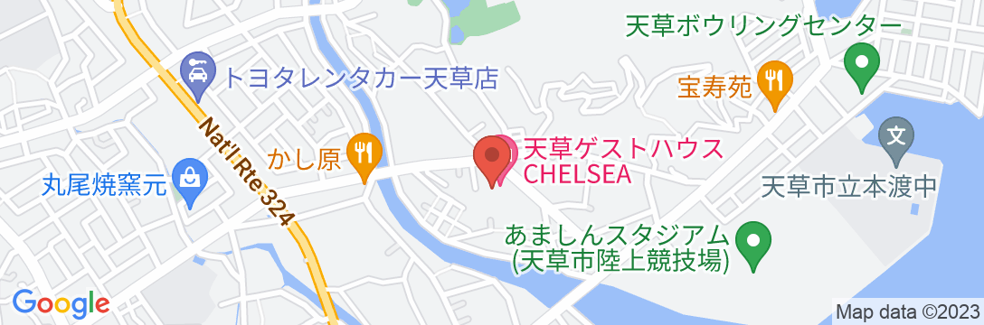天草ゲストハウスCHELSEAの地図