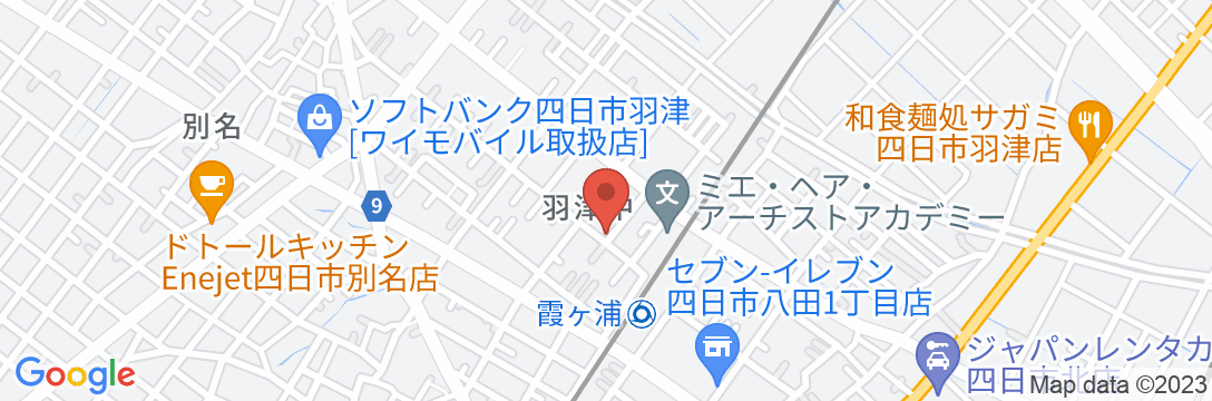 Yokkaichi Hadunaka Hotelの地図