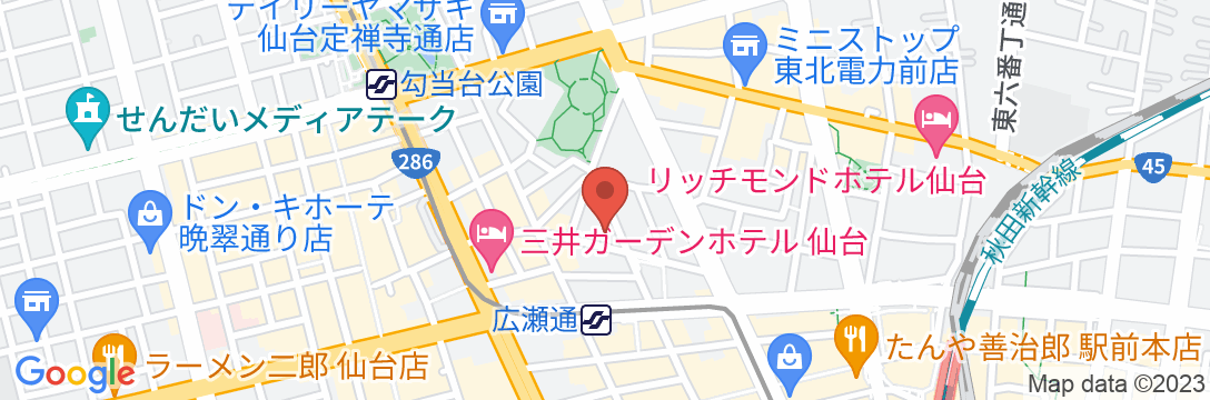 ホテルリブマックス仙台広瀬通の地図