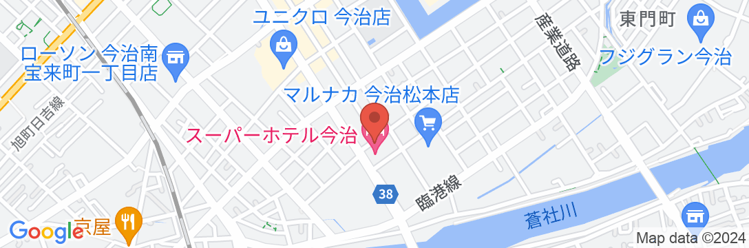 天然温泉 海道の湯 スーパーホテル今治の地図