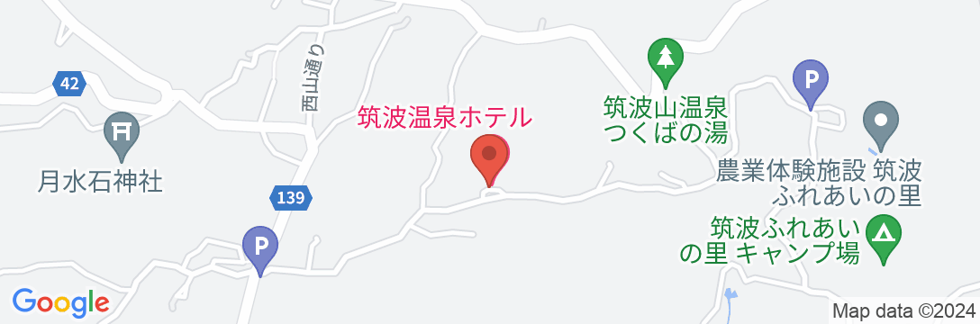 筑波温泉ホテルの地図