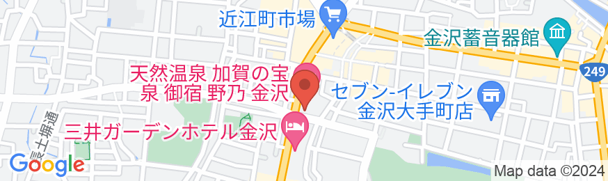 天然温泉 加賀の宝泉 御宿野乃 金沢(ドーミーイン・野乃 グループ)の地図
