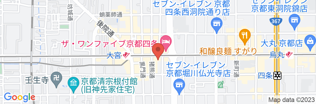プリンス スマート イン 京都四条大宮の地図