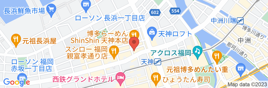 ホテルオリエンタルエクスプレス福岡天神の地図