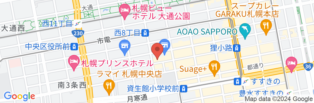 ランプライトブックスホテル札幌の地図