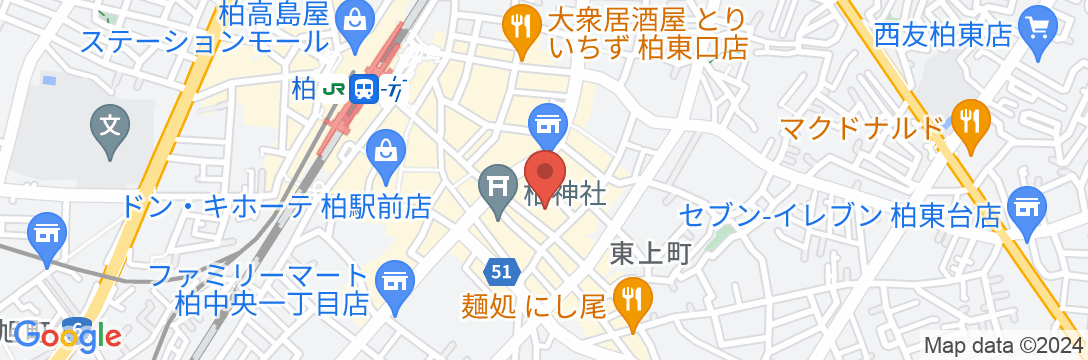 東横INN柏駅東口の地図