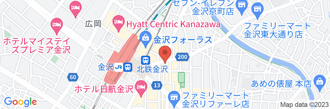 ホテルエコノ金沢駅前の地図