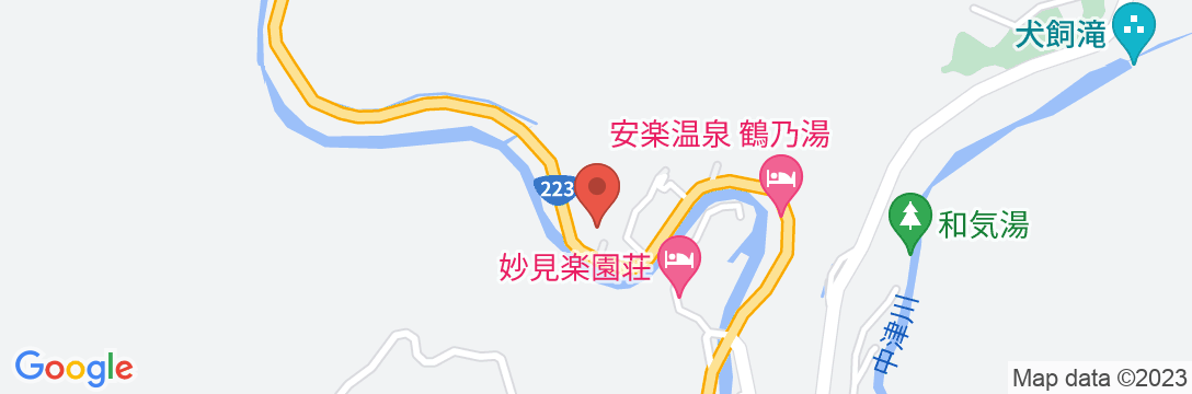 安楽温泉 朱峰の地図