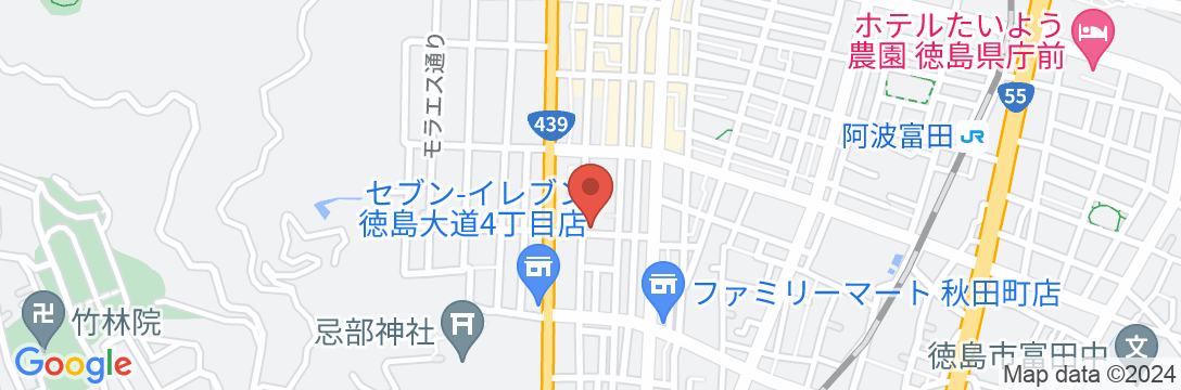 パークサイドホテル徳島の地図
