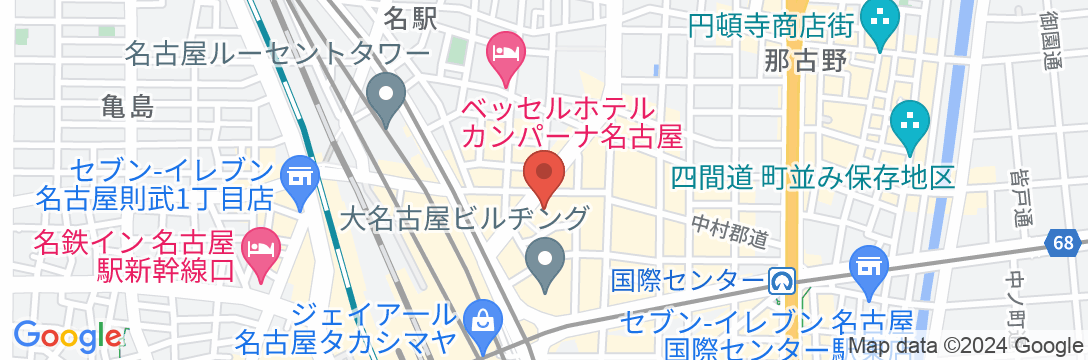モンブランホテルラフィネ名古屋駅前の地図