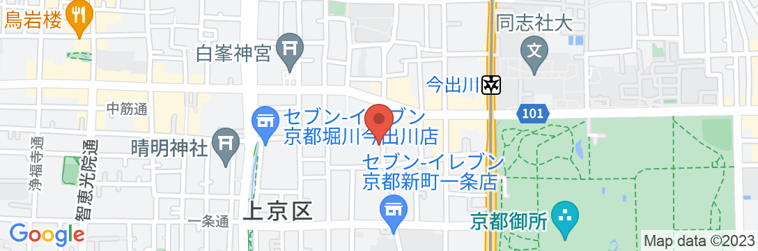 京町家ゲストハウスかみわたりの地図