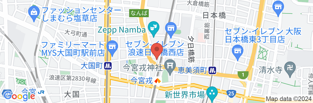 ライズホテル大阪なんばの地図