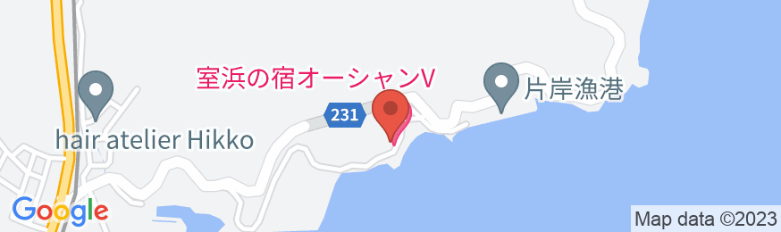 室浜の宿 オーシャンVの地図