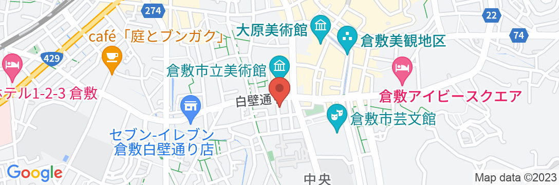 くらしきカワセミ亭の地図