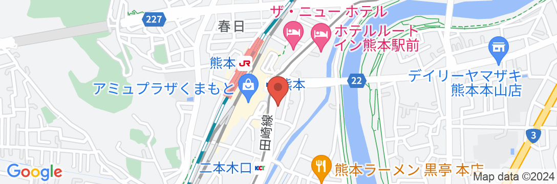 天然温泉 神水美肌の湯 スーパーホテル熊本駅前天然温泉の地図