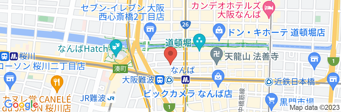 フォーズホテル 近鉄 大阪難波の地図