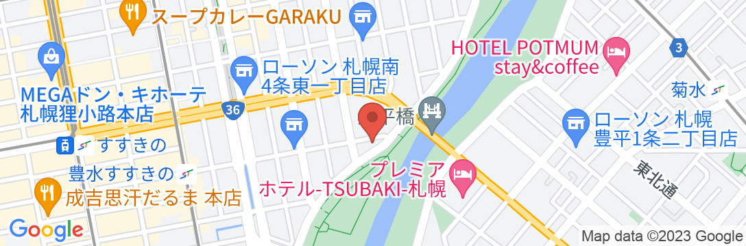Riverside Hotel Sapporoの地図