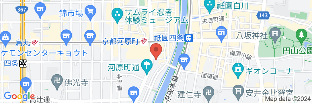 四条河原町温泉 空庭テラス京都の地図