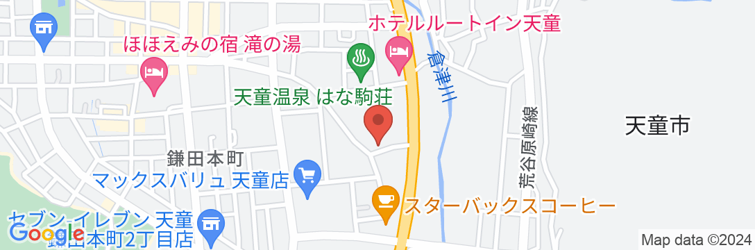 天童温泉 松伯亭 あづま荘の地図