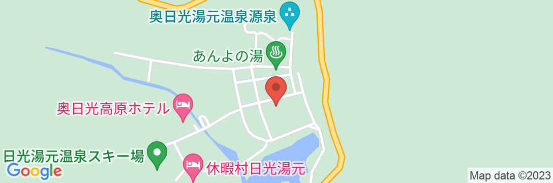 亀の井ホテル 奥日光湯元の地図