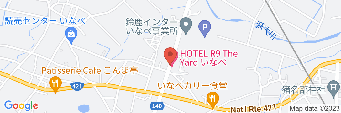 HOTEL R9 The Yard いなべの地図