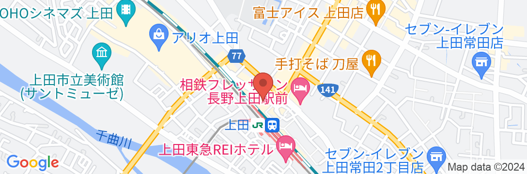 上田プラザホテル天神の地図