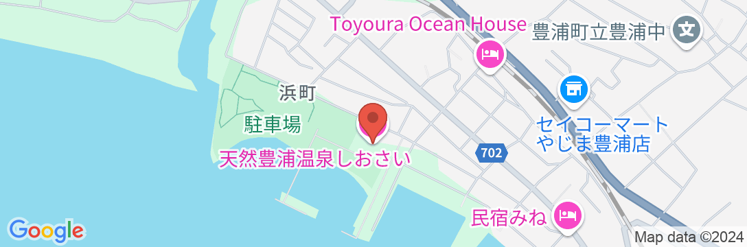 天然豊浦温泉しおさいの地図