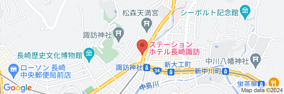 ステーションホテル長崎諏訪の地図